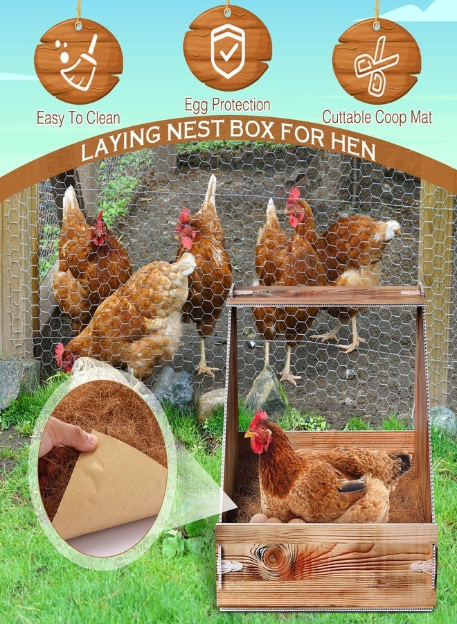 Teenyyou صندوق تعشيش بلاستيكي للدجاج من تيني يو، مزود بثلاث وسادات تعشيش وأربع بيضات خشبية مزيفة لوضع البيض. صندوق تعشيش بلاستيكي للدجاج، قفص دجاج، صناديق وضع البيض للدجاج والبط والدواجن. - Image 5